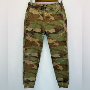 Abercrombie & Fitch Men or Women Stretch Green Camouflage Cargo Pants Size XS